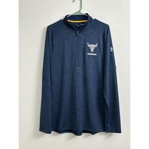 Under Armour Project Rock HeatGear 1/4 Zip Pullover Performance Blue Men’s L